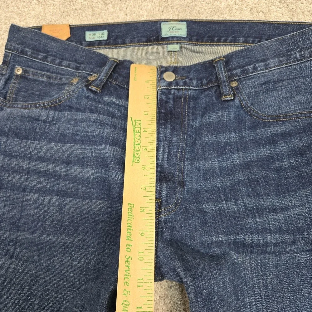 J Crew Jeans Mens 36x32 Blue 1040 Straight Leg Tapered Denim 100% Cotton NEW